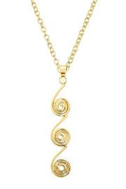 Triple Swirl Pendant Necklace - GF