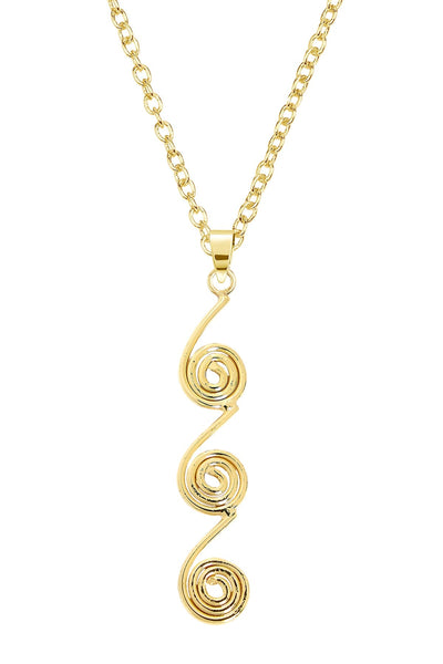 Triple Swirl Pendant Necklace - GF