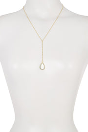 Moonstone Crystal Pear Cut Y Necklace - GF