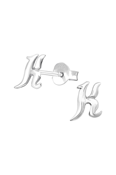 Sterling Silver Individual Letter Ear Studs - SS