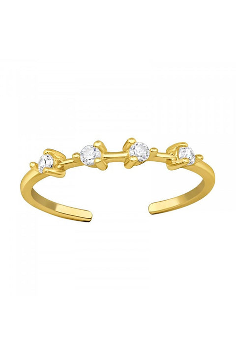 18k Vermeil Adjustable Sparkling Toe Ring with CZ - VM