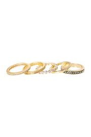 5Pcs CZ Stack Ring Set - GF