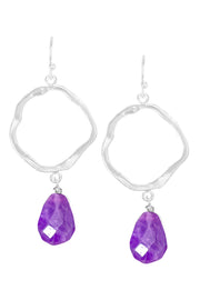 Amethyst & Orbit Drop Earrings - SF