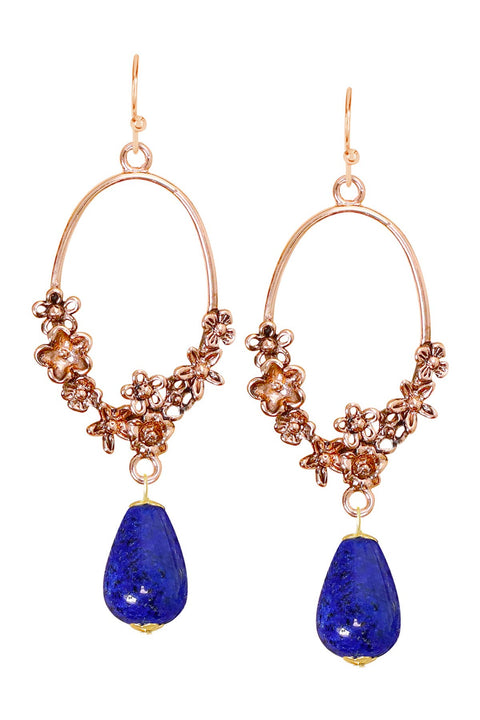 Lapis & Blossoms Drop Earrings - GF