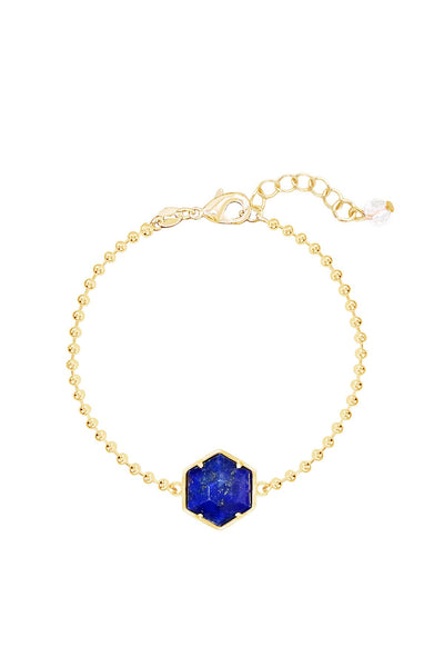 Lapis Beaded Charm Bracelet - GF