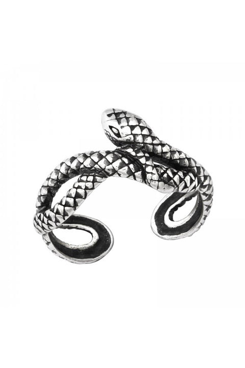 Sterling Silver Snake Adjustable Toe Ring - SS