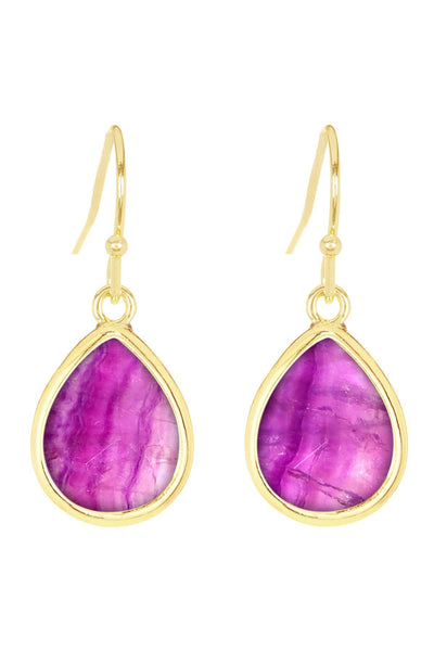 Amethyst Teardrop Earrings - GF