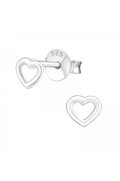 Sterling Silver Heart Ear Studs - SS