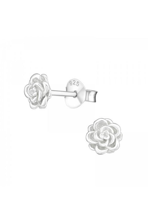 Sterling Silver Rose Ear Studs - SS