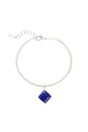 Lapis & Beaded Charm Bracelet - SF