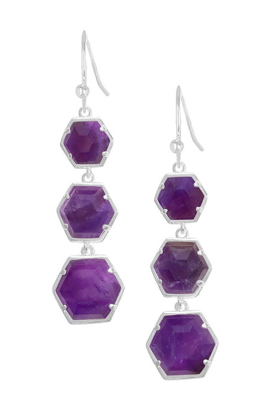 Amethyst Statement Earrings - SF