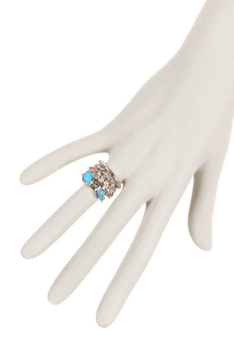 Encino Stack Ring Set In Turquoise - SF