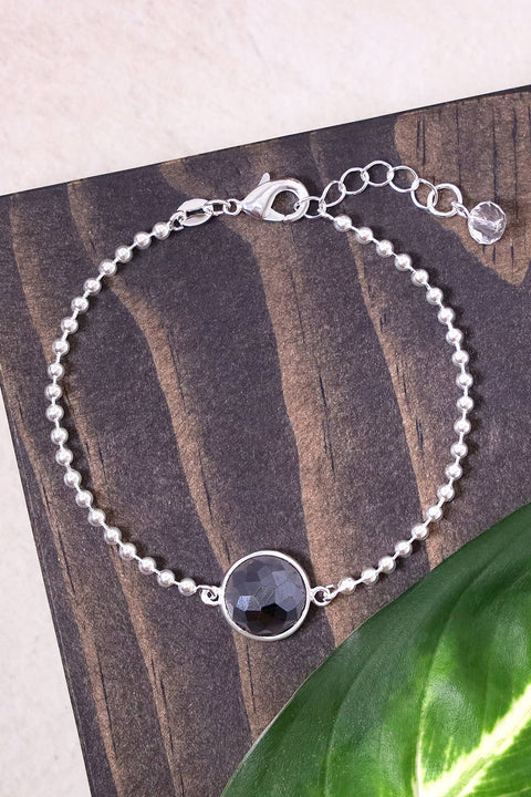 Hematite Beaded Charm Bracelet - SF