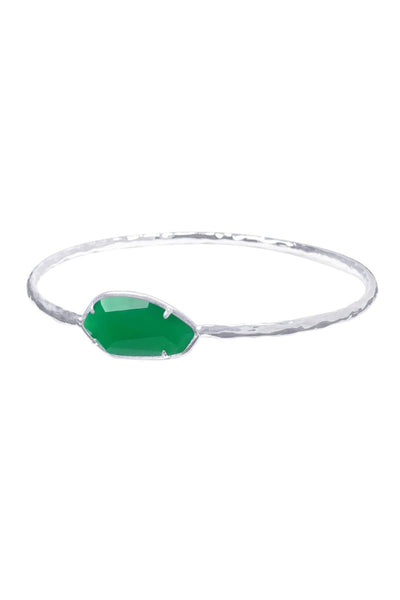 Green Chalcedony Crystal Bangle Bracelet - SF