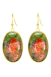 Unakite Statement Earrings - GF