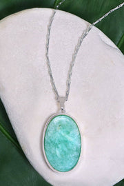 Amazonite Cabochon Pendant Necklace - SF