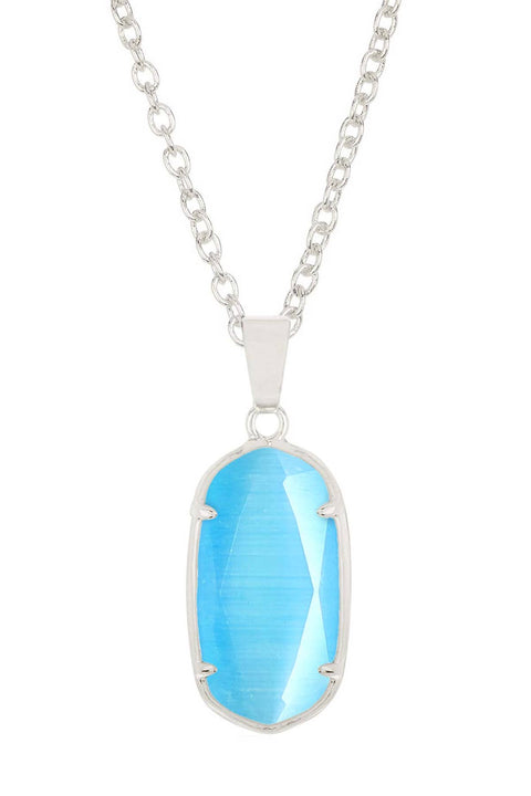 Blue Cat's Eye Pendant Necklace - SF