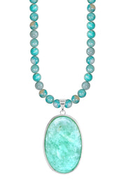 Amazonite Beads Necklace With Amazonite Pendant - SF