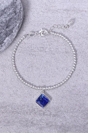 Lapis & Beaded Charm Bracelet - SF