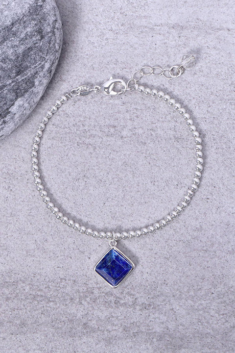 Lapis & Beaded Charm Bracelet - SF