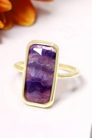 Amethyst Rectangle Ring - GF