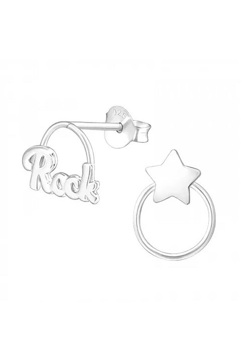 Sterling Silver Rock Star Ear Studs - SS