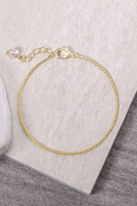 14k Gold Plated 1.5mm Wheat Chain Bracelet - GP