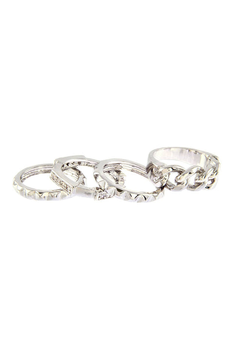 Cubic Zirconia Stack Ring Set - SF