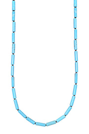 Stabilized Turquoise Cylinder Beaded Necklace - SF