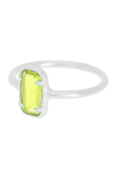 Peridot Crystal Small Cab Ring - SF