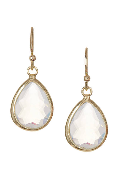 Moonstone Crystal Teardrop Earrings - GF