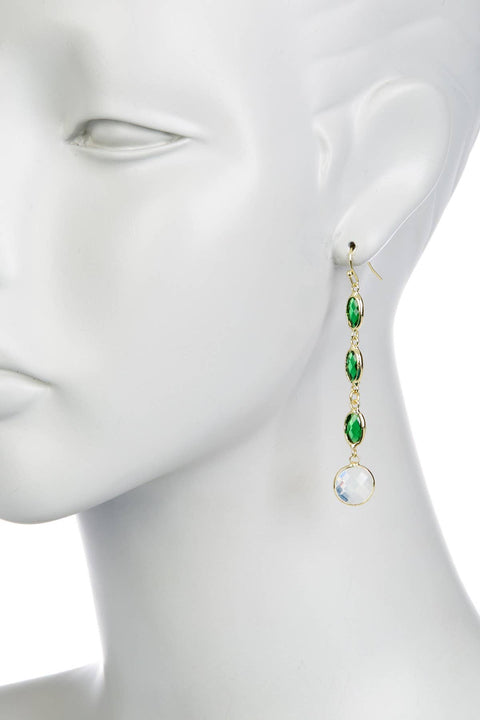 Emerald Crystal Chandelier Earrings - GF