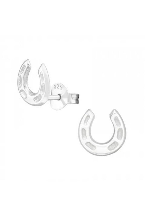 Sterling Silver Horseshoe Ear Studs - SS