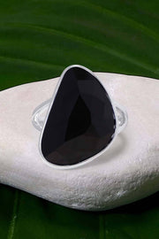 Black Onyx Fancy Cut Statement Ring - SF