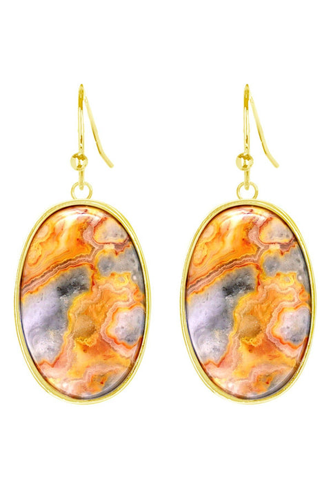 Crazy Lace Agate Statement Earrings - GF