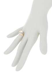 Howlite Round Ring In Gold - GF