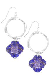 Lapis & Freeform Hoop Drop Earrings - SF