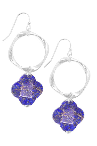 Lapis & Freeform Hoop Drop Earrings - SF