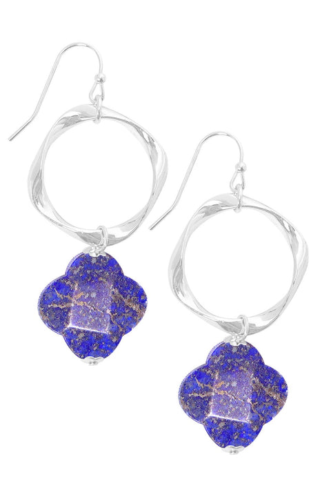 Lapis & Freeform Hoop Drop Earrings - SF