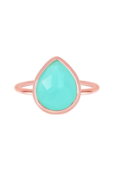 Amazonite Crystal Ring In Rose Gold - RG