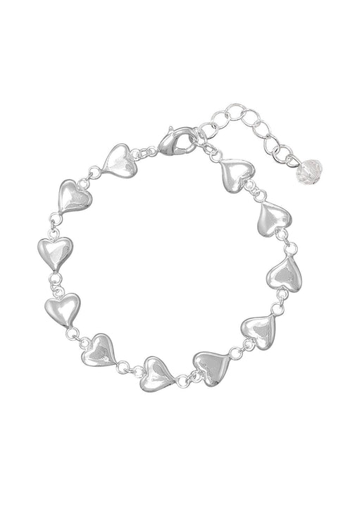 Silver Hearts Link Bracelet - SF