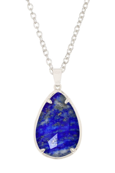 Lapis Pear Cut Pendant Necklace - SF