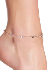 Black & White Austrian Crystal Anklet - SF