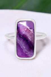 Amethyst Rectangle Ring - SF