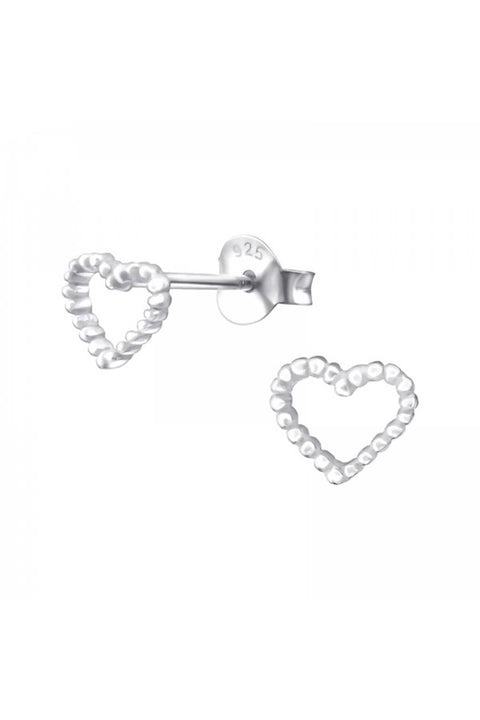 Sterling Silver Heart Ear Studs - SS