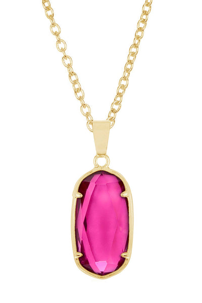 Raspberry Crystal Pendant Necklace - GF