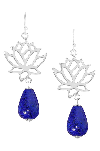 Lapis & Lotus Drop Earrings - SF