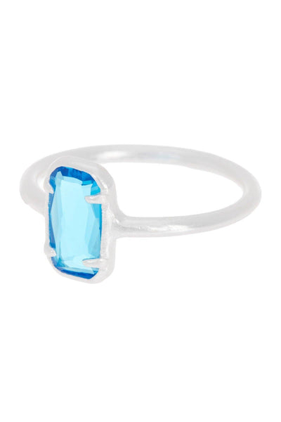 Sky Blue Crystal Small Cab Ring - SF