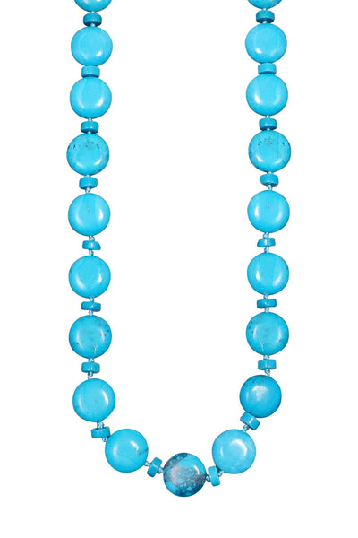 Turquoise & Silver Plated Nogales Necklace - SF