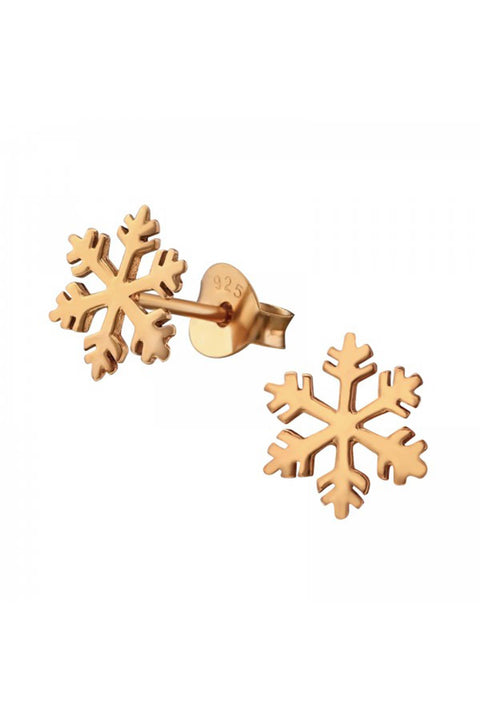 Sterling Silver Snowflake Ear Studs - RG